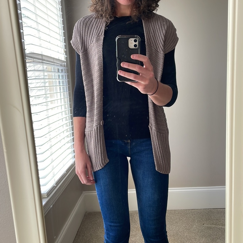 Gap cap sleeve chunky cardigan sweater sz XS